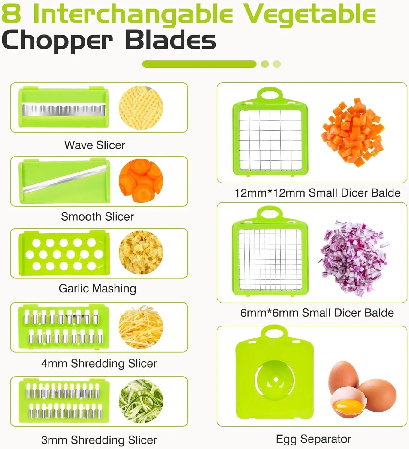 Prime Day Sale, 14 in 1 Vegetable Chopper, Pro Onion for Food Chopper, Multifunctional Slicer Dicer Cutter, Kitchen Veggie with 8 Blades Set