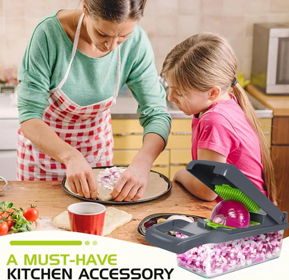 Prime Day Sale, 14 in 1 Vegetable Chopper, Pro Onion for Food Chopper, Multifunctional Slicer Dicer Cutter, Kitchen Veggie with 8 Blades Set
