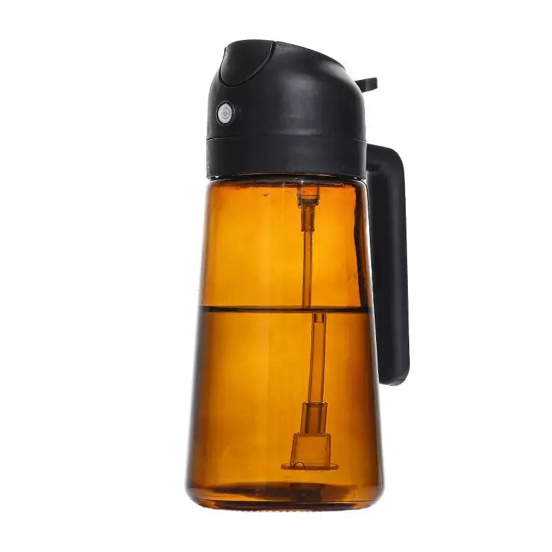 2 Count 2 in 1 Oil Sprayer for Cooking 16Oz/470Ml Light-Blocking Dark , Olive Oil Dispenser Bottle for Cooking, Grilling Organiser Tin Canister Kitchen Gadgets Kitchenware