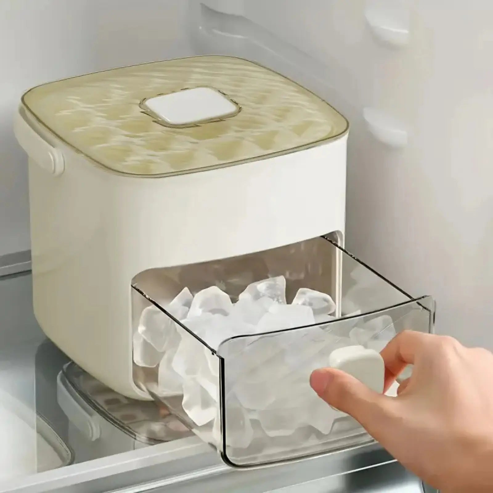 48-Compartment Ice Maker with Easy-Press Lid - Double-Layer Portable Design, Includes Silicone Tray, Durable Plastic Construction, Countertop Ice Maker, Beverage Cooling, Suitable for Homemade Frozen Foods and Drinks, Ideal for Summer Drinks.