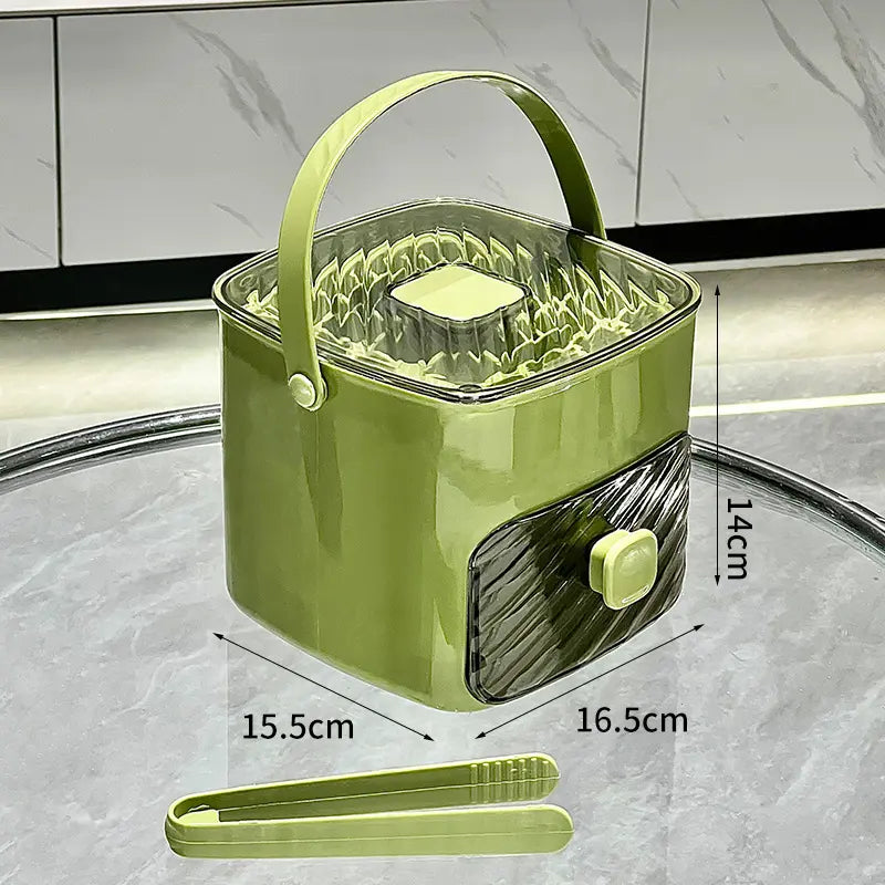 48-Compartment Ice Maker with Easy-Press Lid - Double-Layer Portable Design, Includes Silicone Tray, Durable Plastic Construction, Countertop Ice Maker, Beverage Cooling, Suitable for Homemade Frozen Foods and Drinks, Ideal for Summer Drinks.