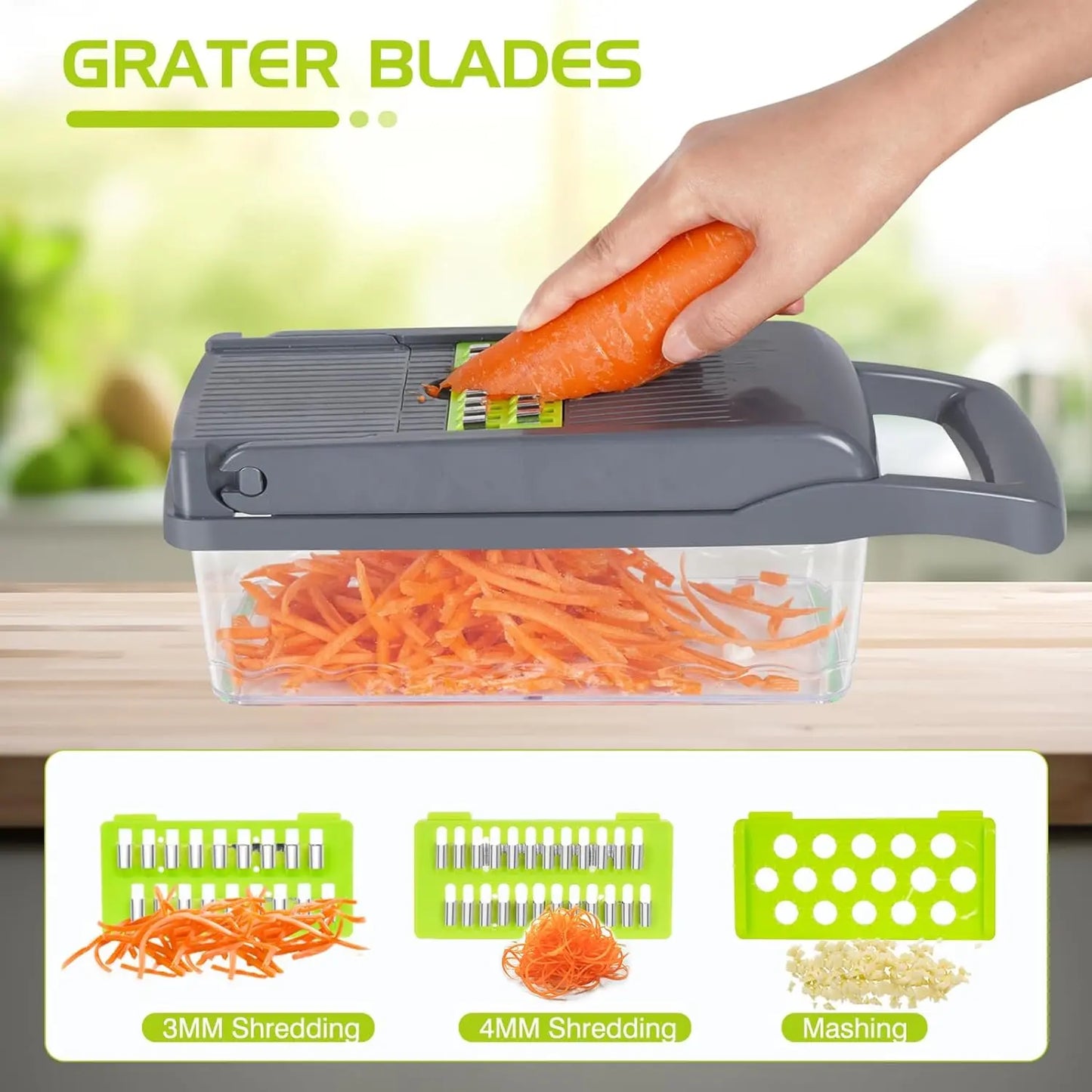 Prime Day Sale, 14 in 1 Vegetable Chopper, Pro Onion for Food Chopper, Multifunctional Slicer Dicer Cutter, Kitchen Veggie with 8 Blades Set